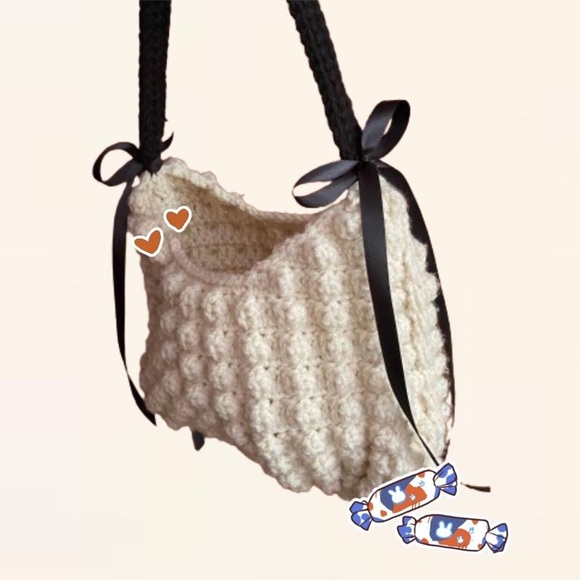 Crochet Bag with Ribbon detailing - Picture 8 of 8